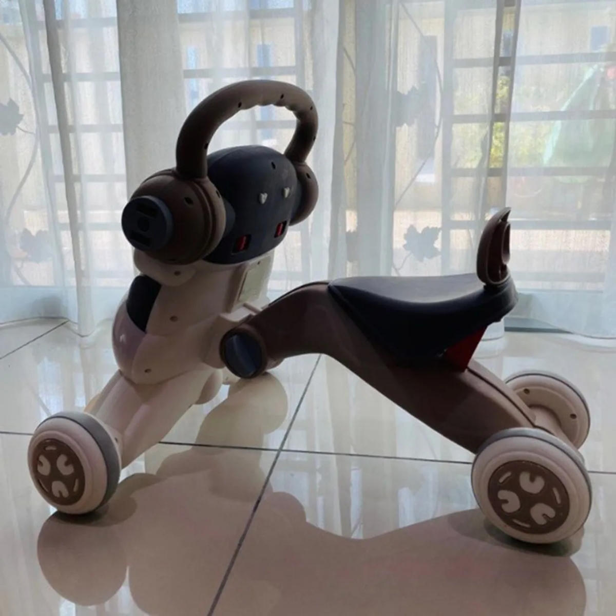 بيبي دريم مشاية 3 في 1 بلون بني بارتفاع قابل للتعديل للأطفال من عمر 0 إلى 2 سنة