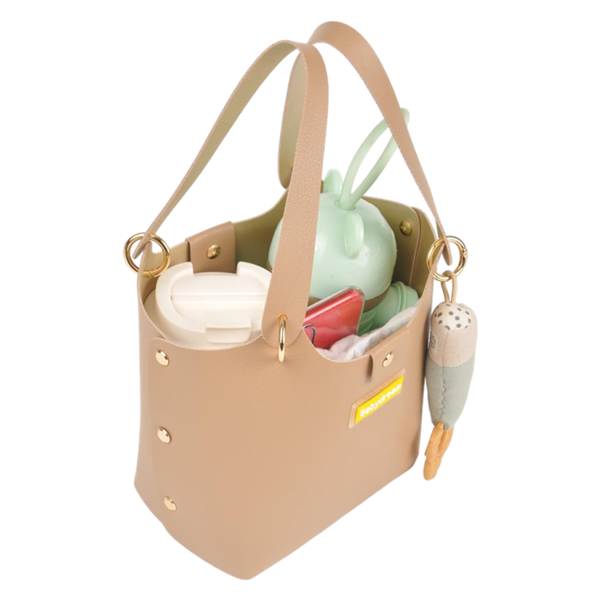 بيبي دريم حقيبة حفاضات جلدية بلون بيج للجنسين من عمر 13 سنة فما فوق