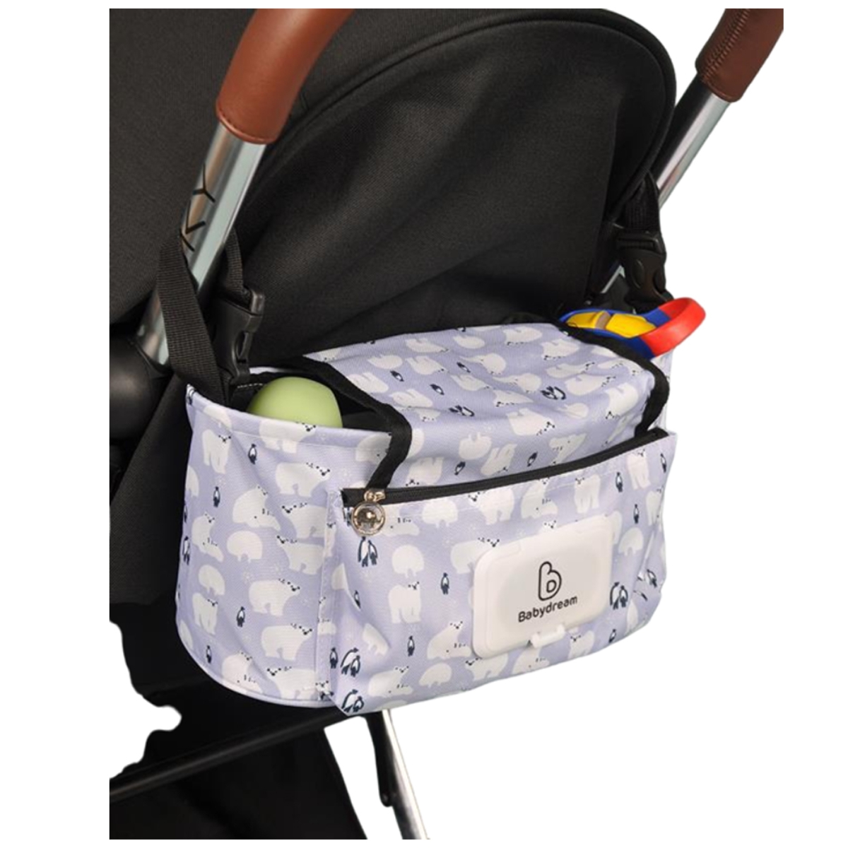بيبي دريم حقيبة تخزين بنفسجية لعربة الأطفال للأطفال من عمر 0 إلى 2 سنة