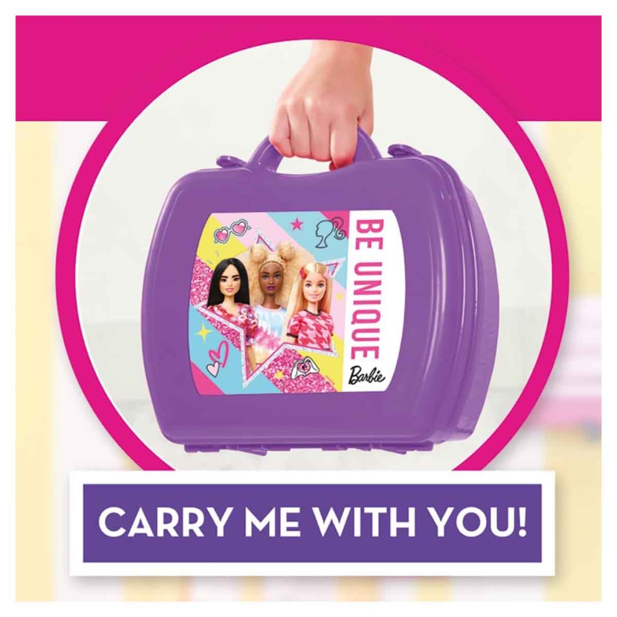 باربي مجموعة حقيبة سفر لتصفيف الشعر والجمال للبنات، 3-4 سنوات