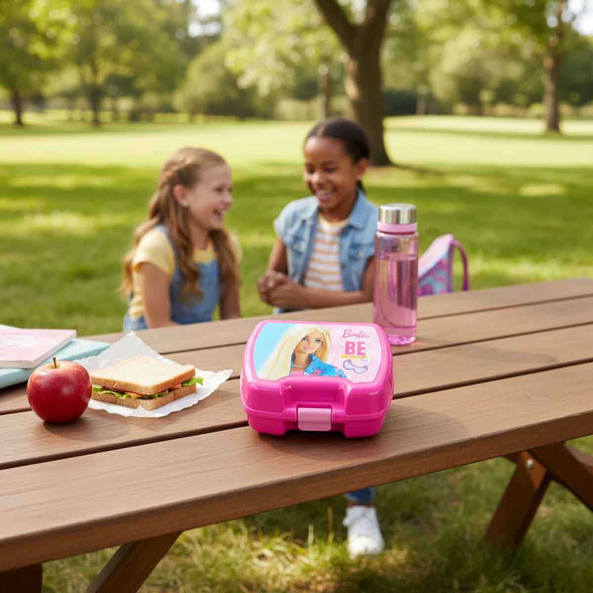 باربي صندوق غداء وردي أنيق خفيف الوزن ومضاد للتسرب