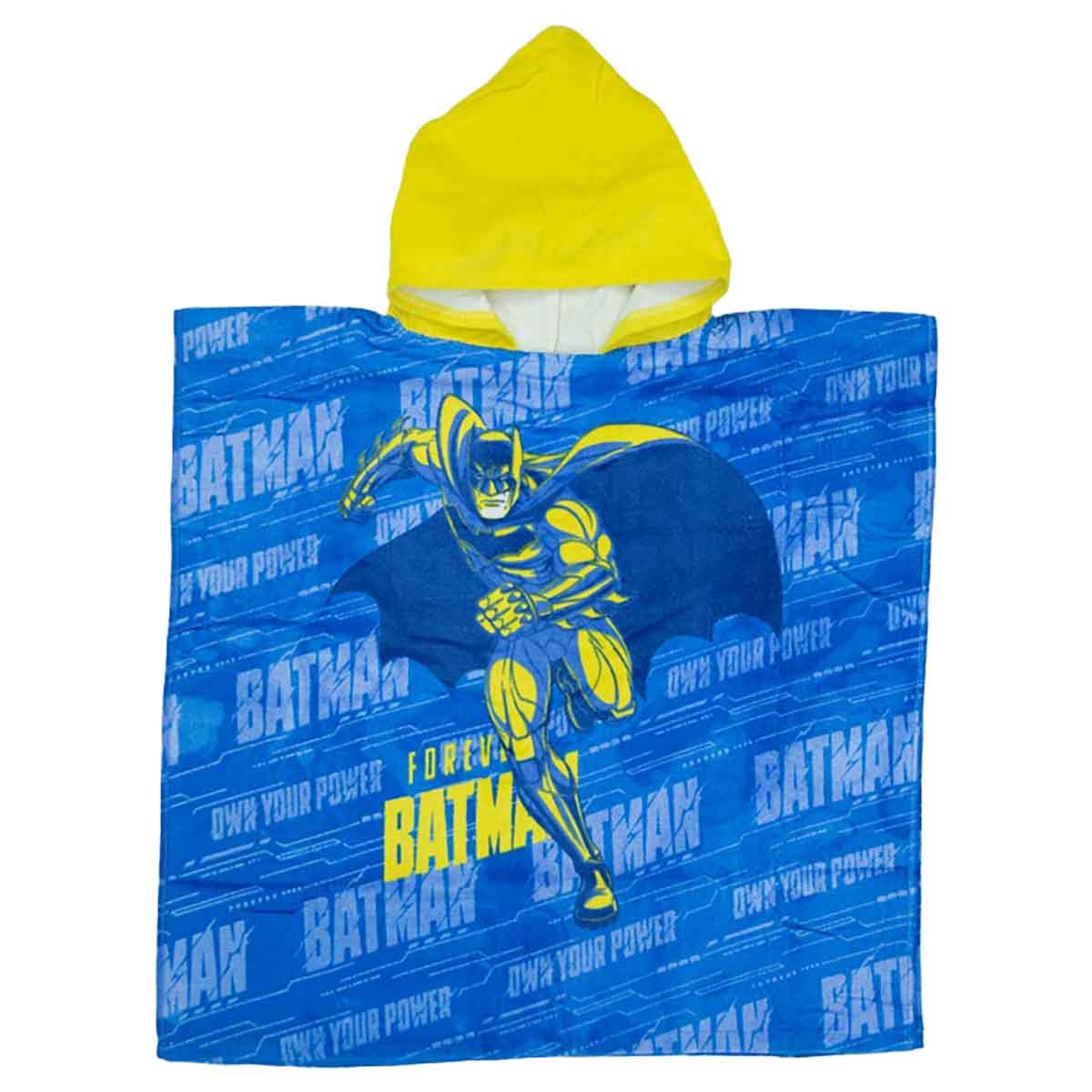 باتمان منشفة أطفال بقلنسوة ناعمة وماصة من قطن 100% باللون الأزرق للأولاد من عمر 3-4 سنوات