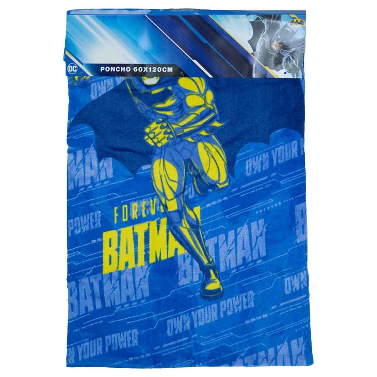 باتمان منشفة أطفال بقلنسوة ناعمة وماصة من قطن 100% باللون الأزرق للأولاد من عمر 3-4 سنوات