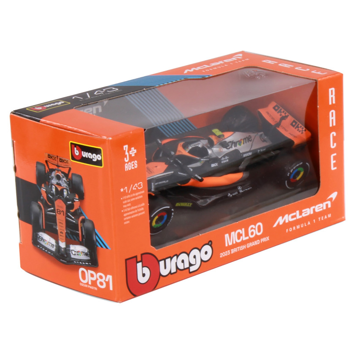 بي بي جونيور سيارة مك لارن فيراري مقياس 1:43 بإضاءة وصوت للجنسين، 3-4 سنوات