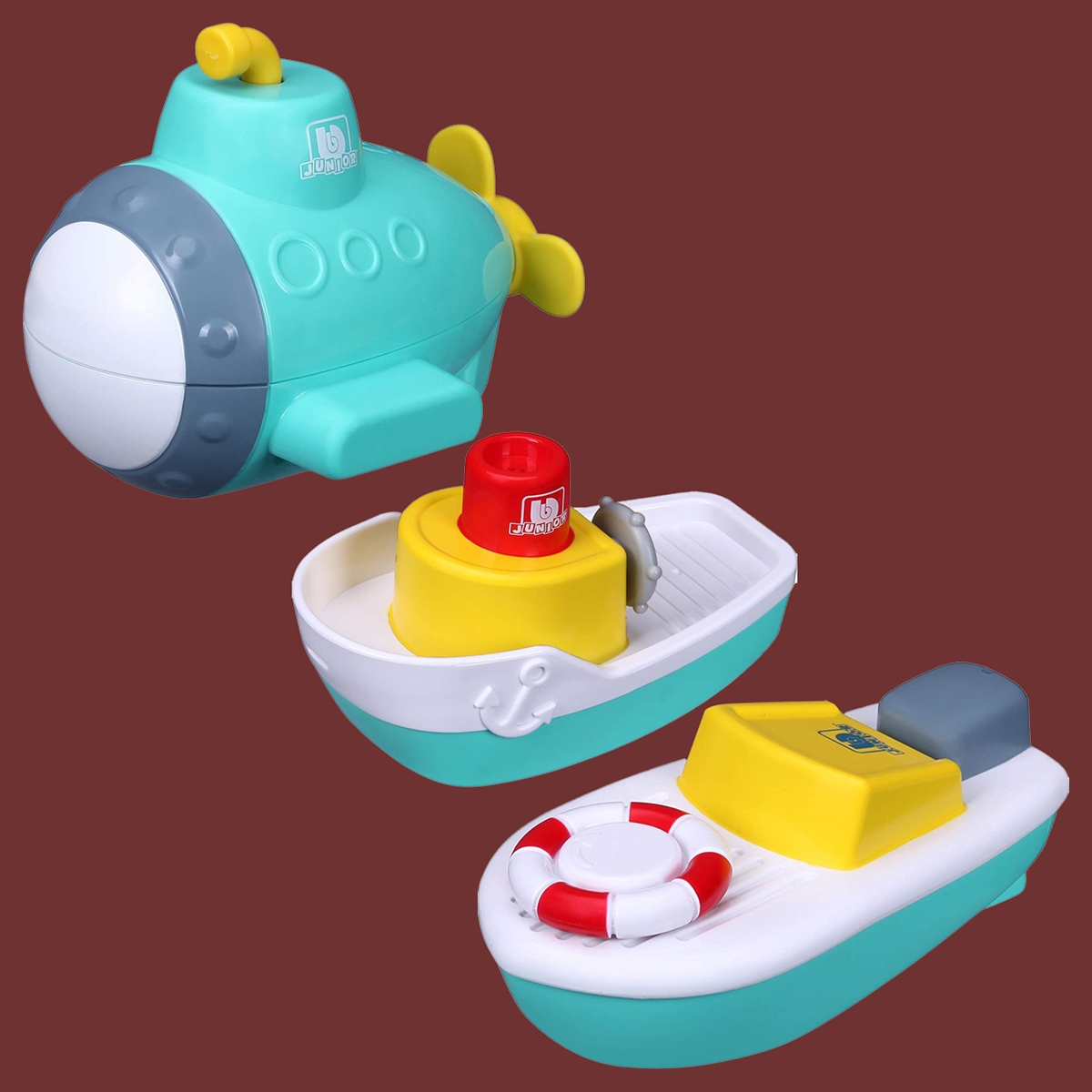 بي بي جونيور مجموعة ألعاب استحمام سبلاش آند بلاي كابتن جونيور للأطفال، 0-2 سنوات، عدد 3