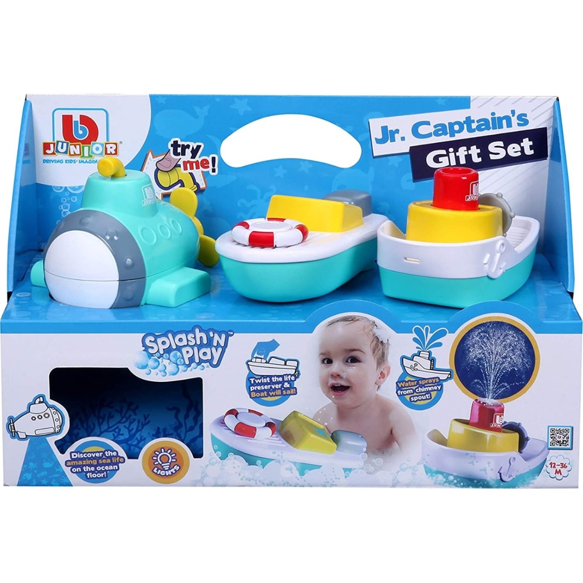 بي بي جونيور مجموعة ألعاب استحمام سبلاش آند بلاي كابتن جونيور للأطفال، 0-2 سنوات، عدد 3