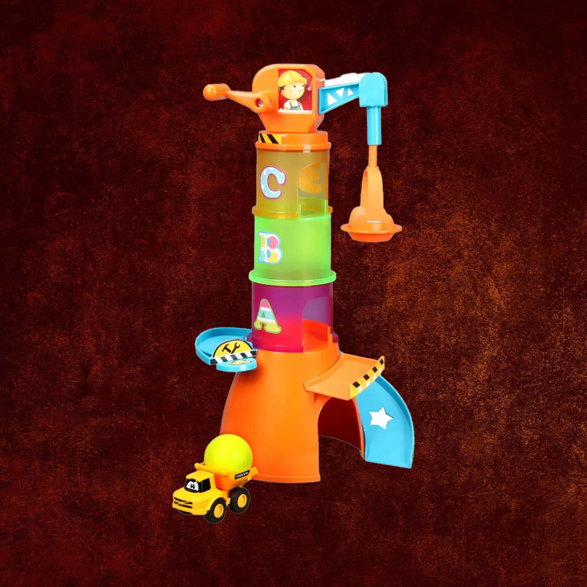 بي بي جونيور مجموعة رافعة فولفو 5 في 1 للتكديس للأطفال، 0-2 سنوات