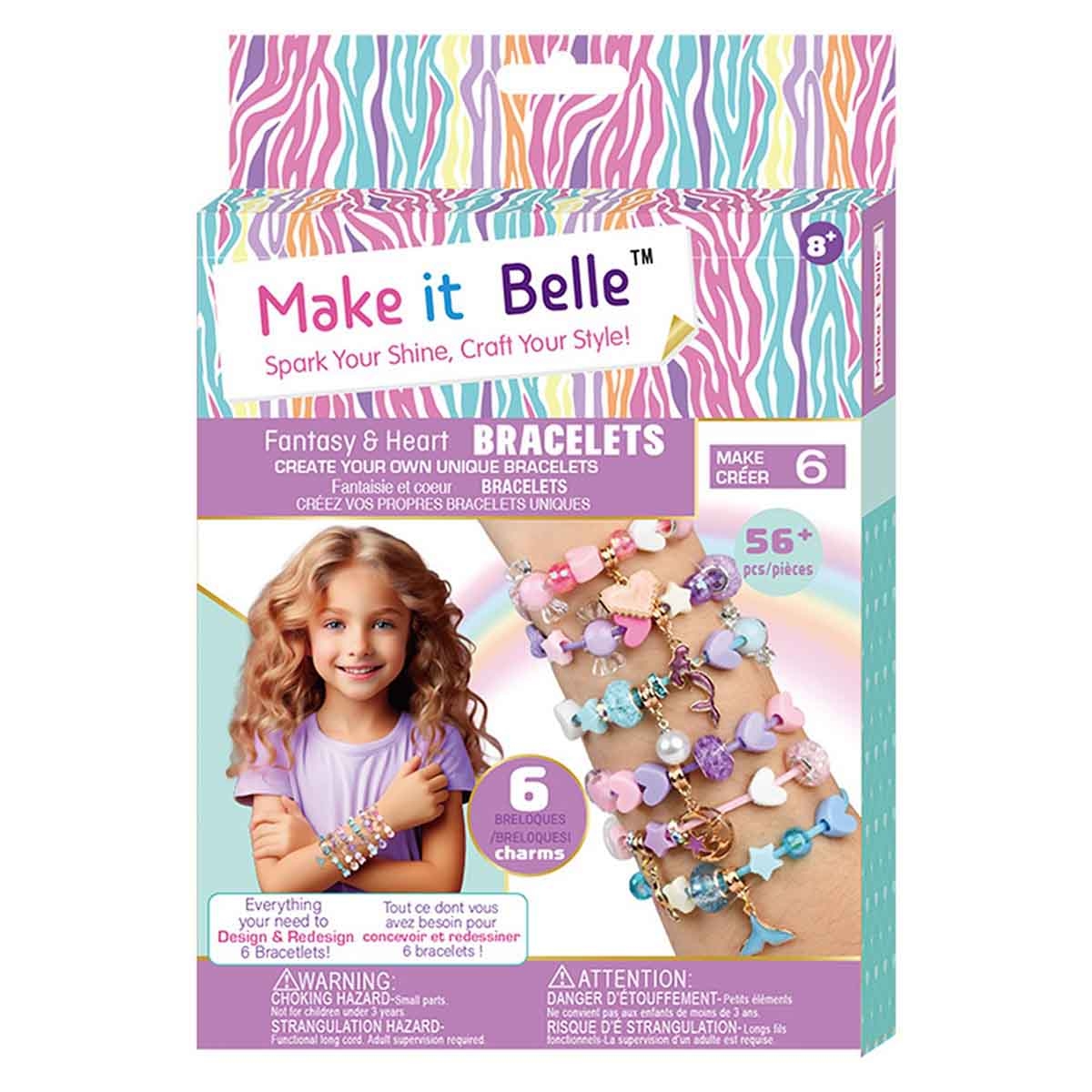 ميك إت بيل مجموعة أساور لامعة وزخرفية للتصميم الذاتي، للبنات، من عمر 8 إلى 10 سنوات