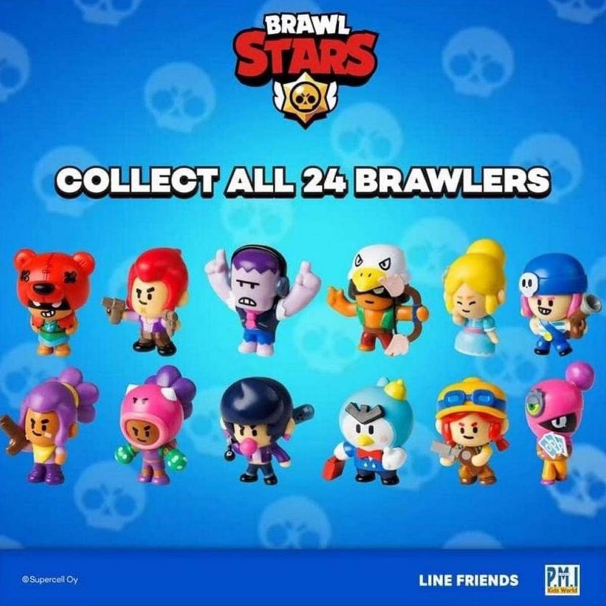 برول ستارز مجموعة شخصيات أكشن متنوعة بليستر للجنسين عمر 3-4 سنوات مجموعة من 8