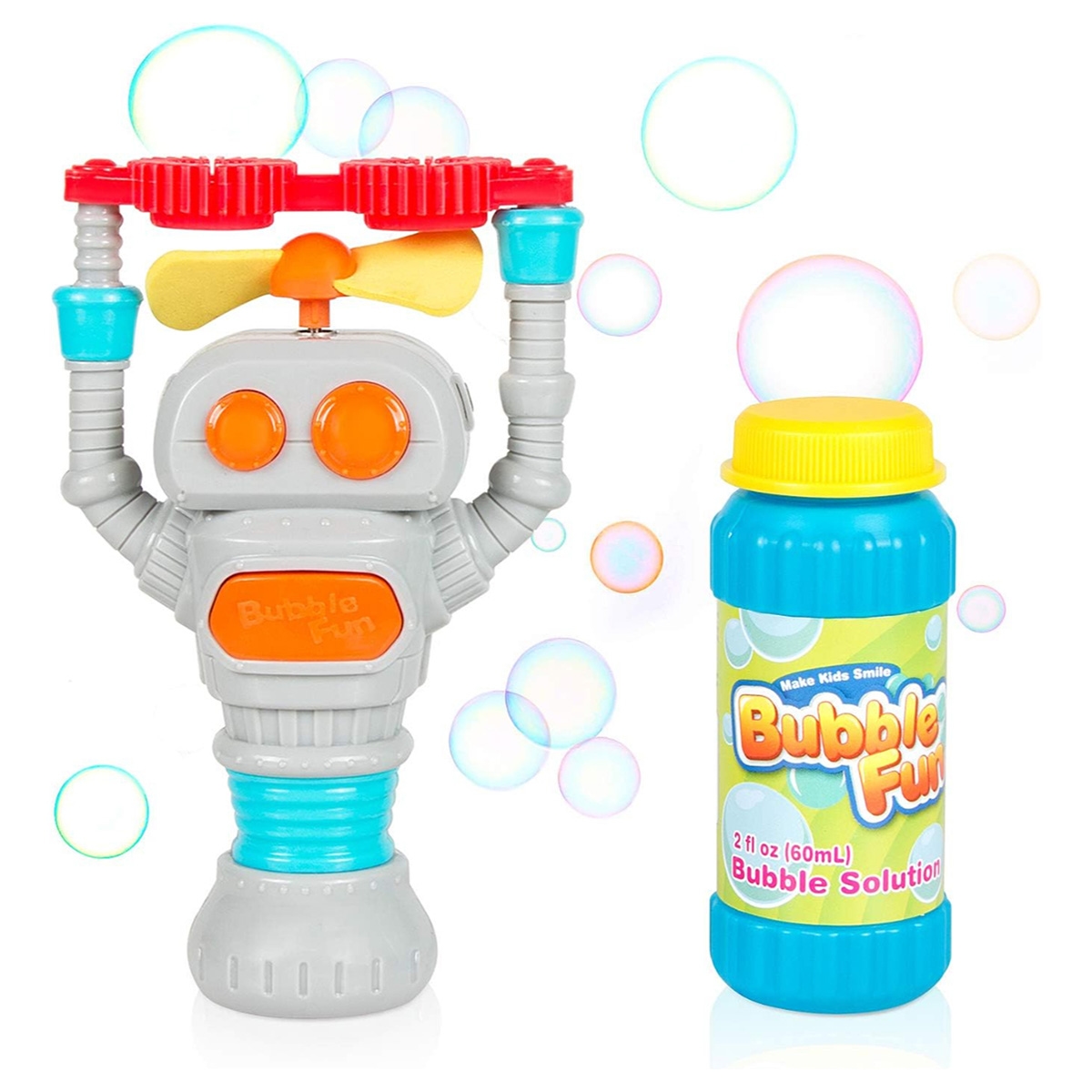 بابل فن صانع فقاعات على شكل صديق فضائي يعمل بالبطارية مع محلول للجنسين، 3-4 سنوات