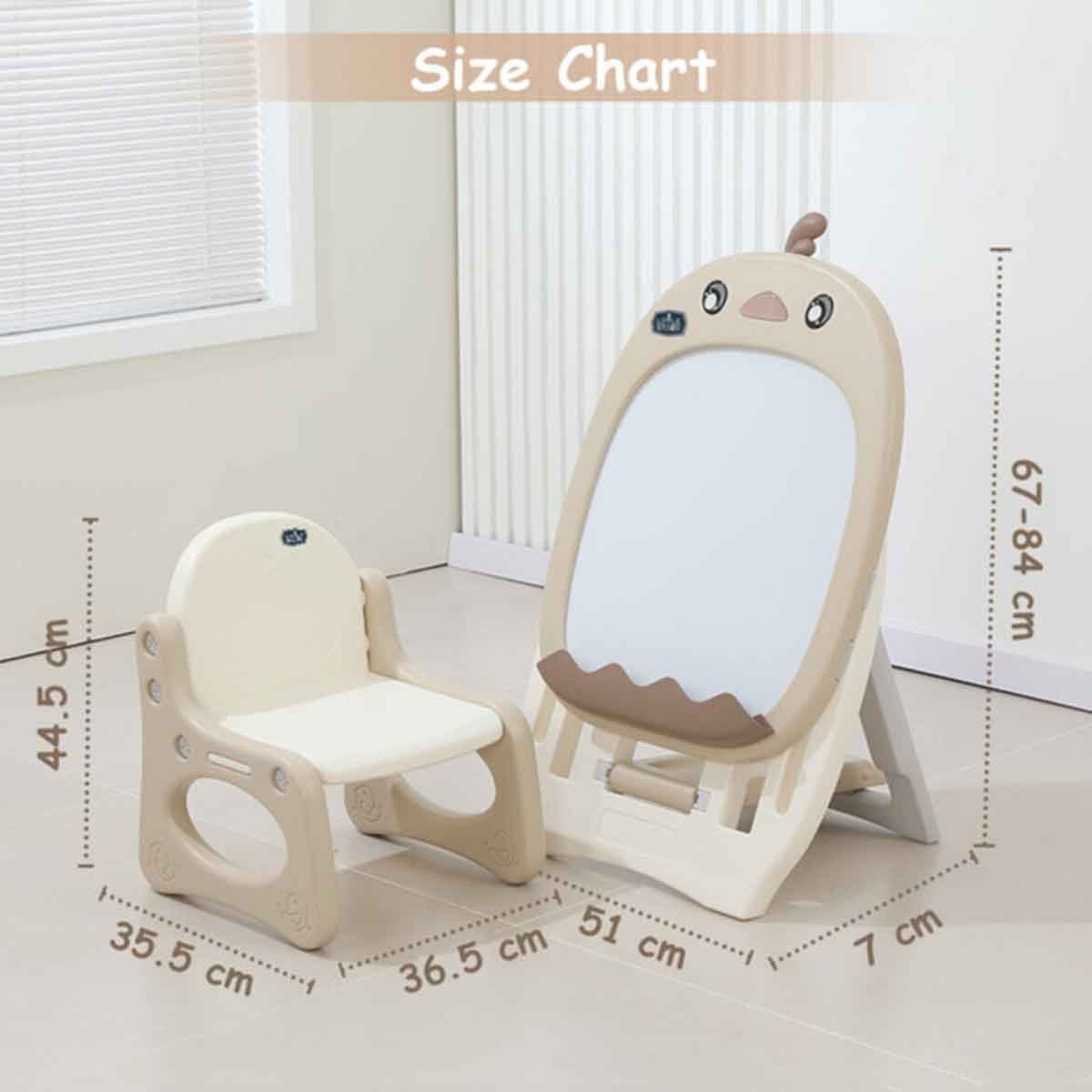 ليتل ستوري لوح رسم مع كرسي وأرقام مغناطيسية وقلم 5 ألوان وممحاة