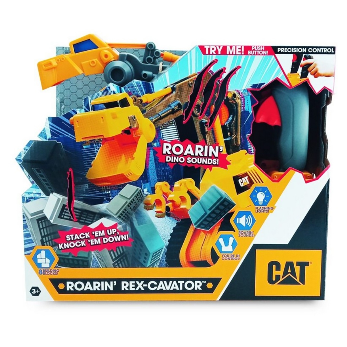 كات 12.5 إنش حفارة روارينغ ريكس مع أضواء وأصوات للجنسين، 3-4 سنوات