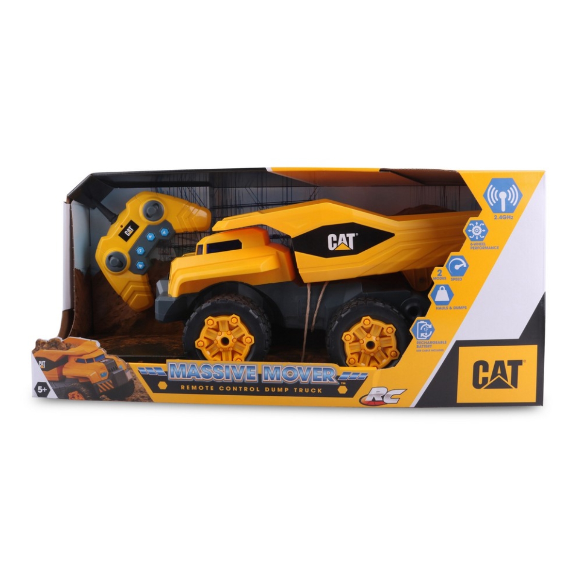 لعبة كات شاحنة تفريغ ضخمة بتحكم لاسلكي 16 إنش مع 6 عجلات للأطفال من 5 إلى 7 سنوات