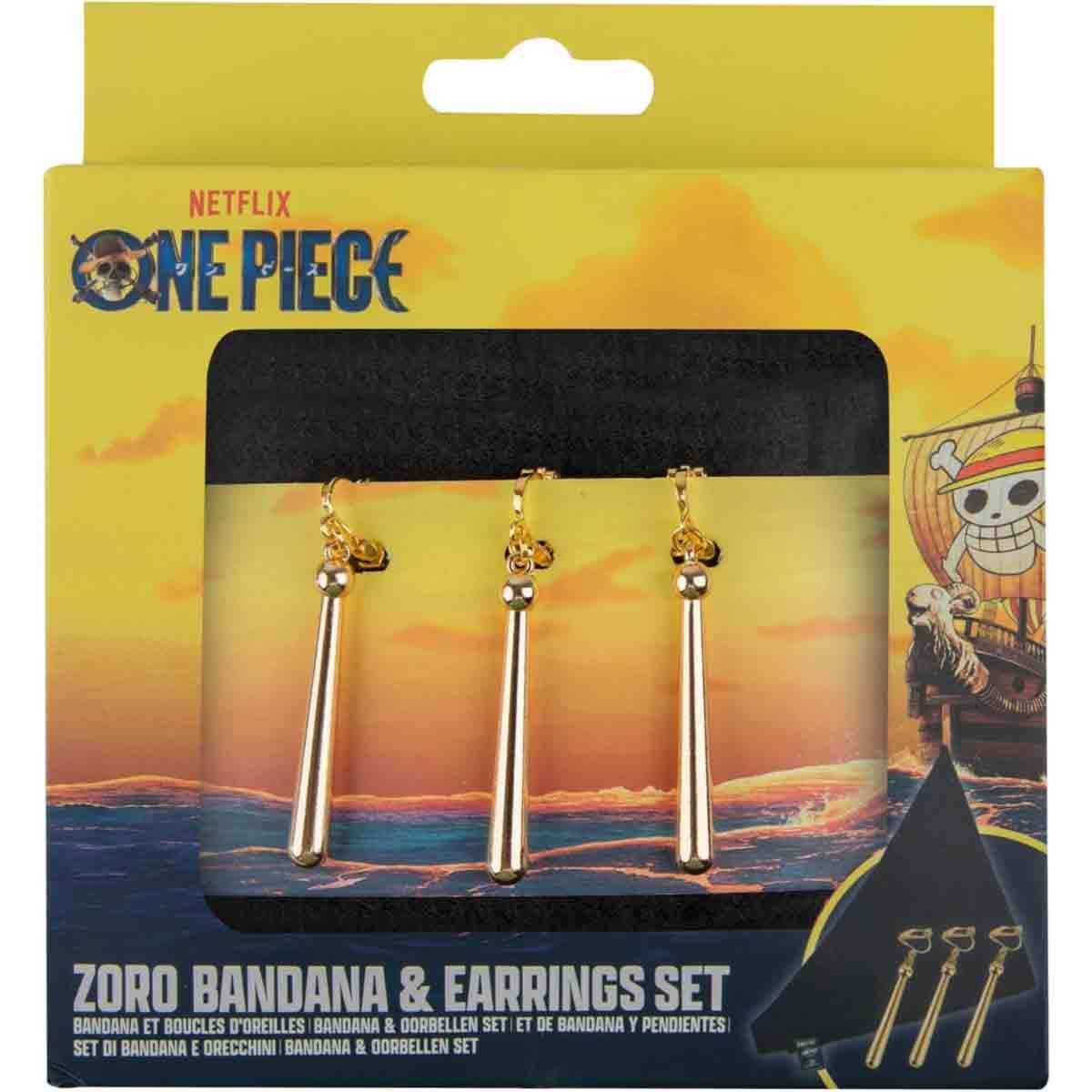 سينيريبليكاس مجموعة وشاح زورو وأقراط من ون بيس للأولاد، من عمر 5 إلى 7 سنوات