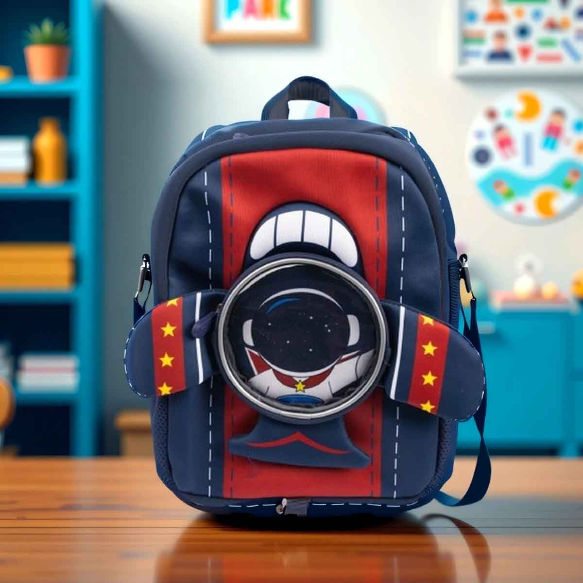 كوكوبي حقيبة ظهر بتصميم طائرة ورائد فضاء مقاس 16.5 بوصة للأولاد، من 3 إلى 4 سنوات