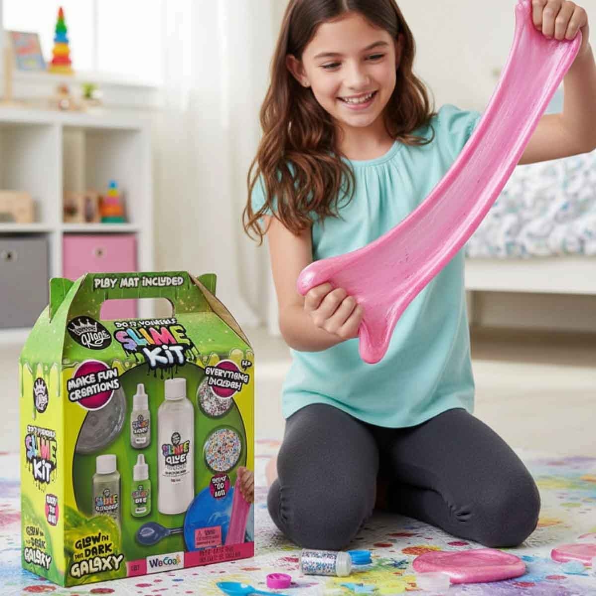 كومباوند كينغز مجموعة طقم سلايم مع سلايم بينغسو يونيكورن مخفوق وسلايم كب كيك منوع مجموعة، للجنسين، 5-7 سنوات