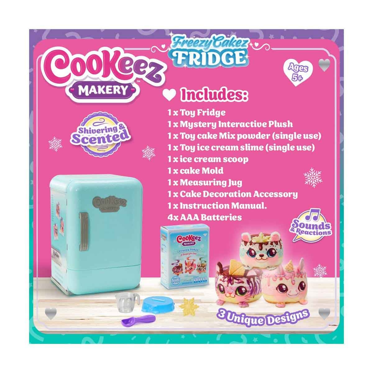 كوكيز ميكري لعبة مطبخ فريزي كيكز مع ثلاجة للجنسين من عمر 5-7 سنوات
