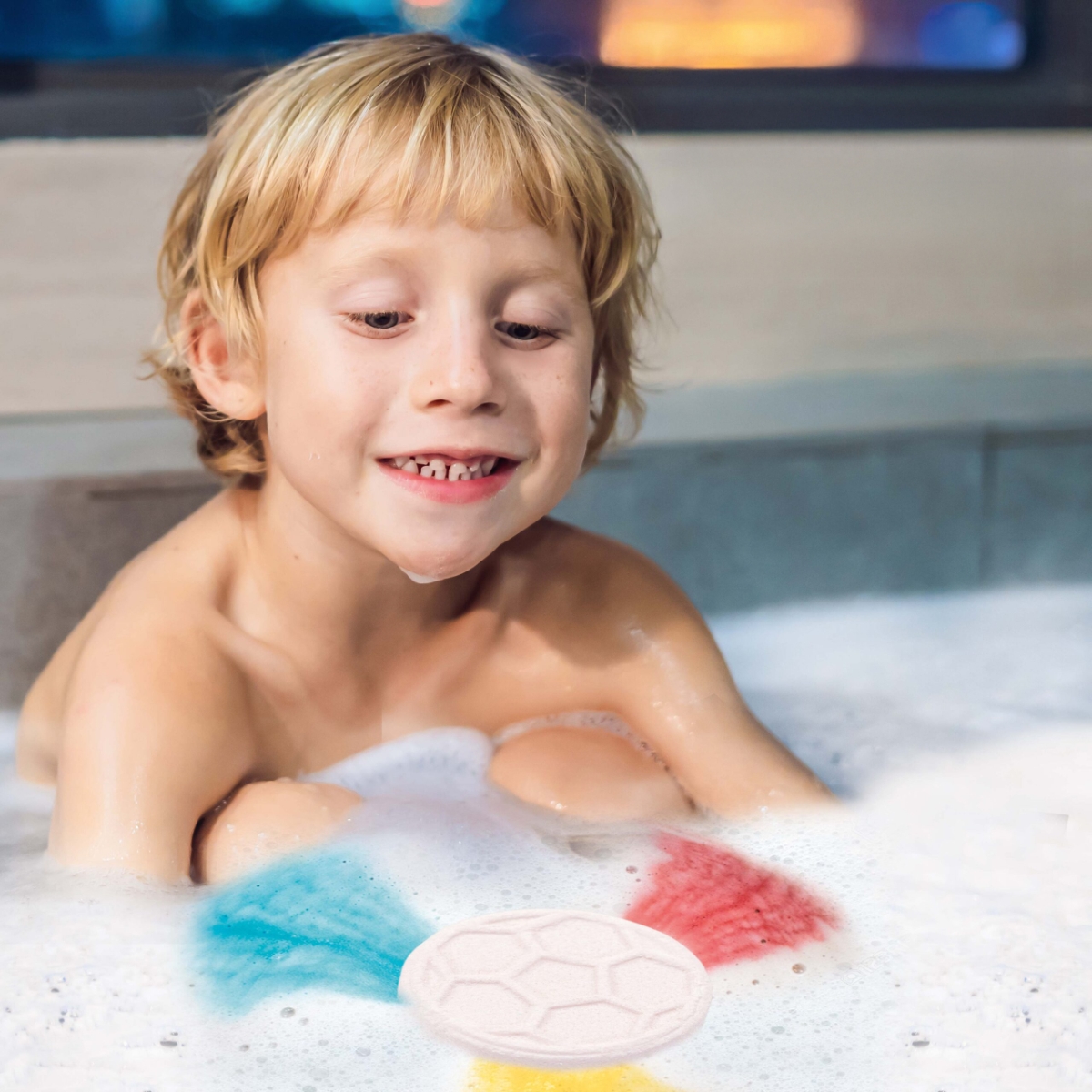 كريز إينكي قنبلة استحمام فومية 3 ألوان لكرة القدم 70غ للجنسين، 3-4 سنوات