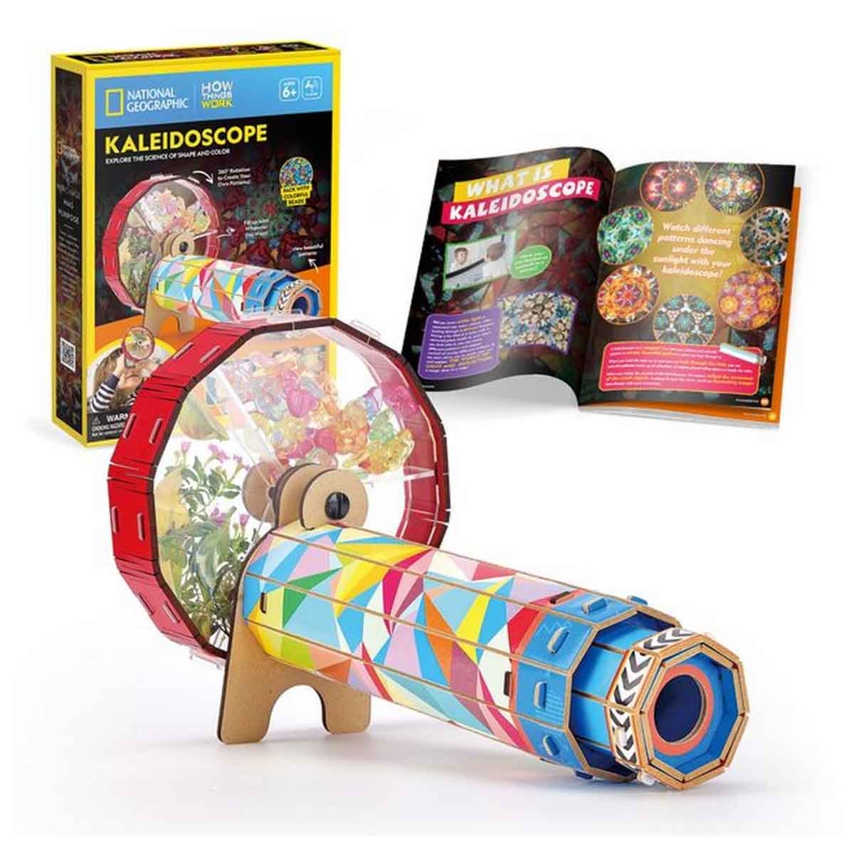 كيوبك فن ناشيونال جيوغرافيك بازل ثلاثي الأبعاد كاليودسكوب مع عجلة للجنسين، 5-7 سنوات
