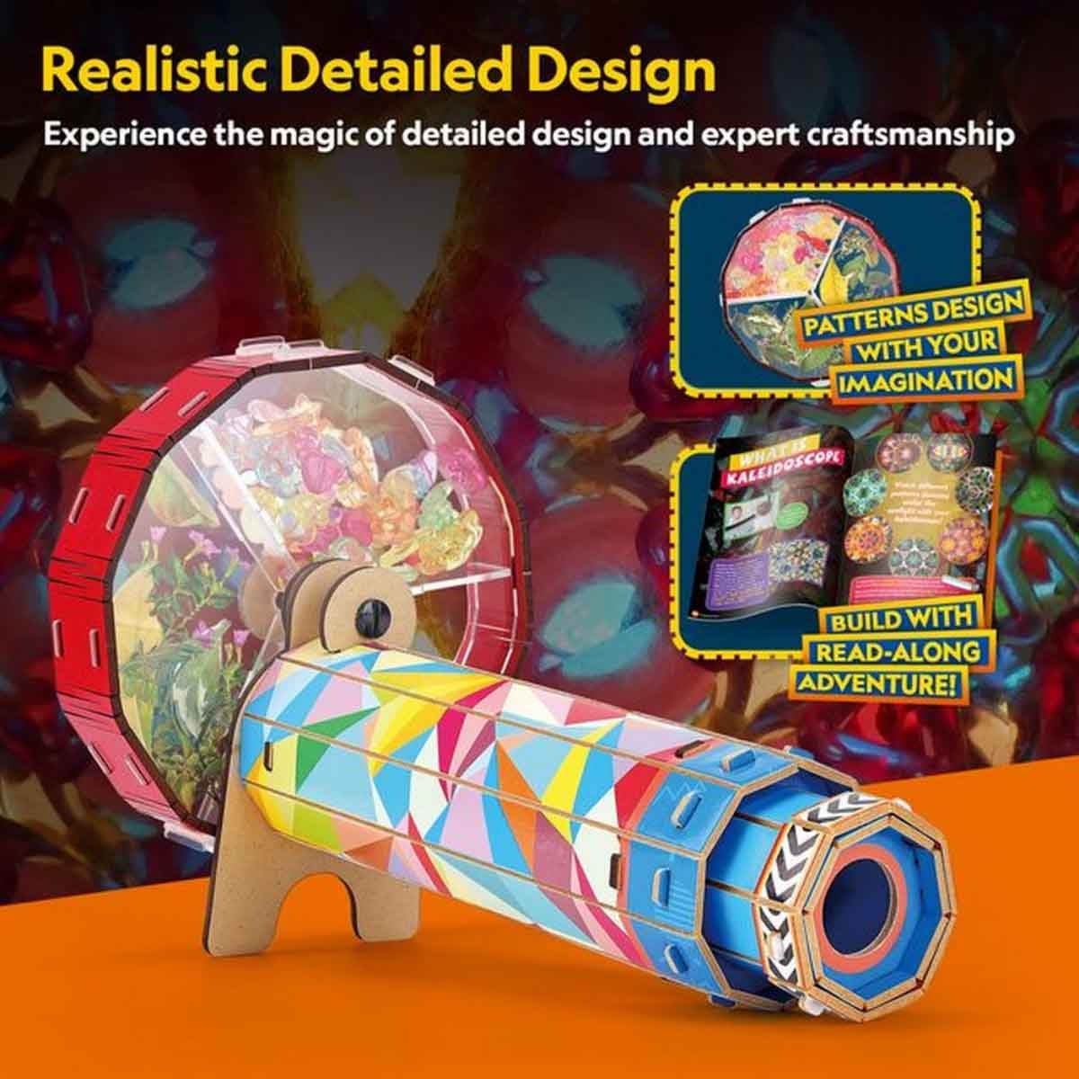 كيوبك فن ناشيونال جيوغرافيك بازل ثلاثي الأبعاد كاليودسكوب مع عجلة للجنسين، 5-7 سنوات