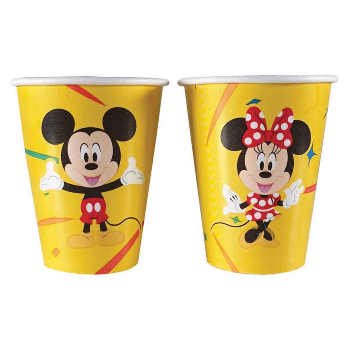 ديزني مجموعة أكواب ورقية 9 أونص احتفال لطيف D100 ميكي وميني عدد 8 قطع