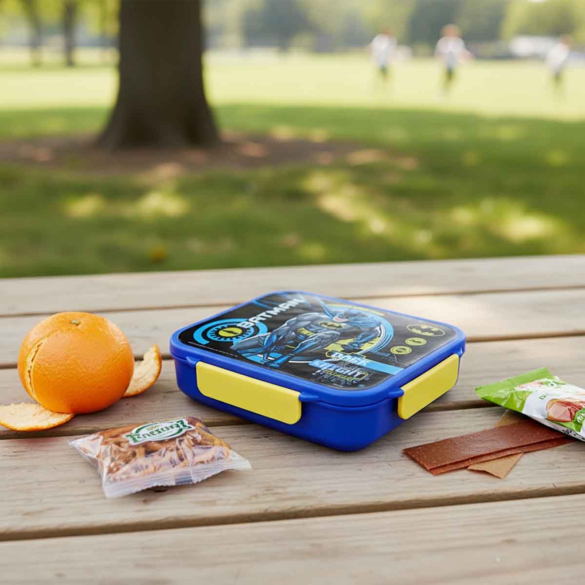 دي سي باتمان صندوق غداء بنتو سعة 1100 مل مع 6 أقسام بتصميم سوبرهيرو