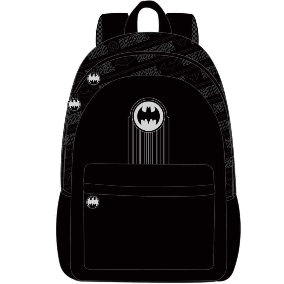 دي سي باتمان مجموعة حقيبة ظهر 4 في 1 مع مقلمة وحقيبة غداء وزجاجة