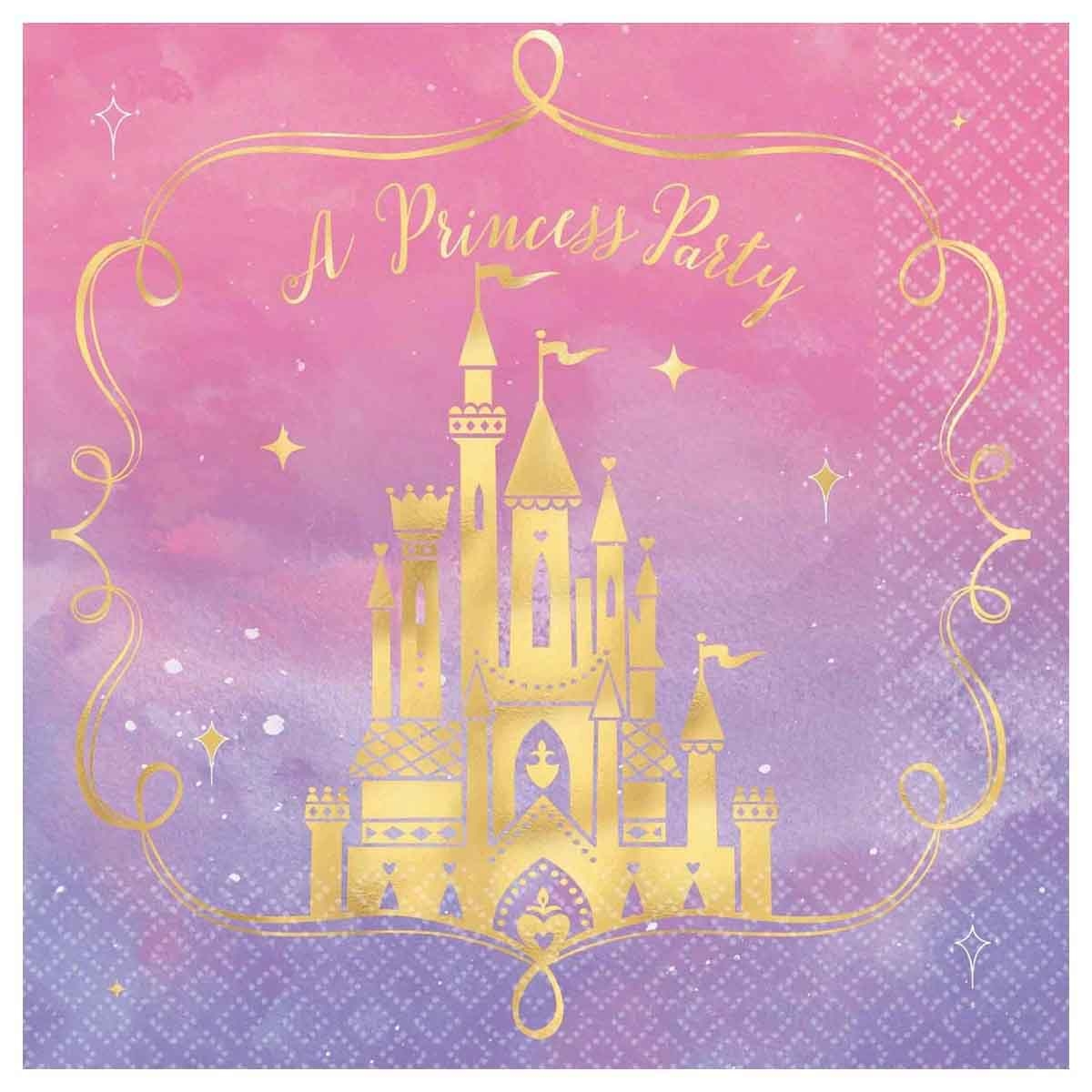 ديزني برنسيس مجموعة 16-قطعة مناديل غداء مطبوعة حرارياً