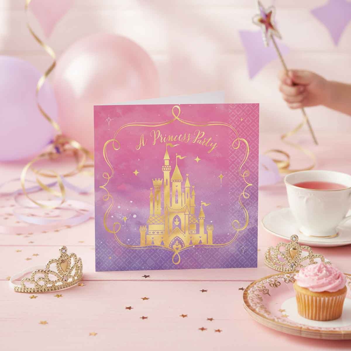 ديزني برنسيس مجموعة 16-قطعة مناديل غداء مطبوعة حرارياً