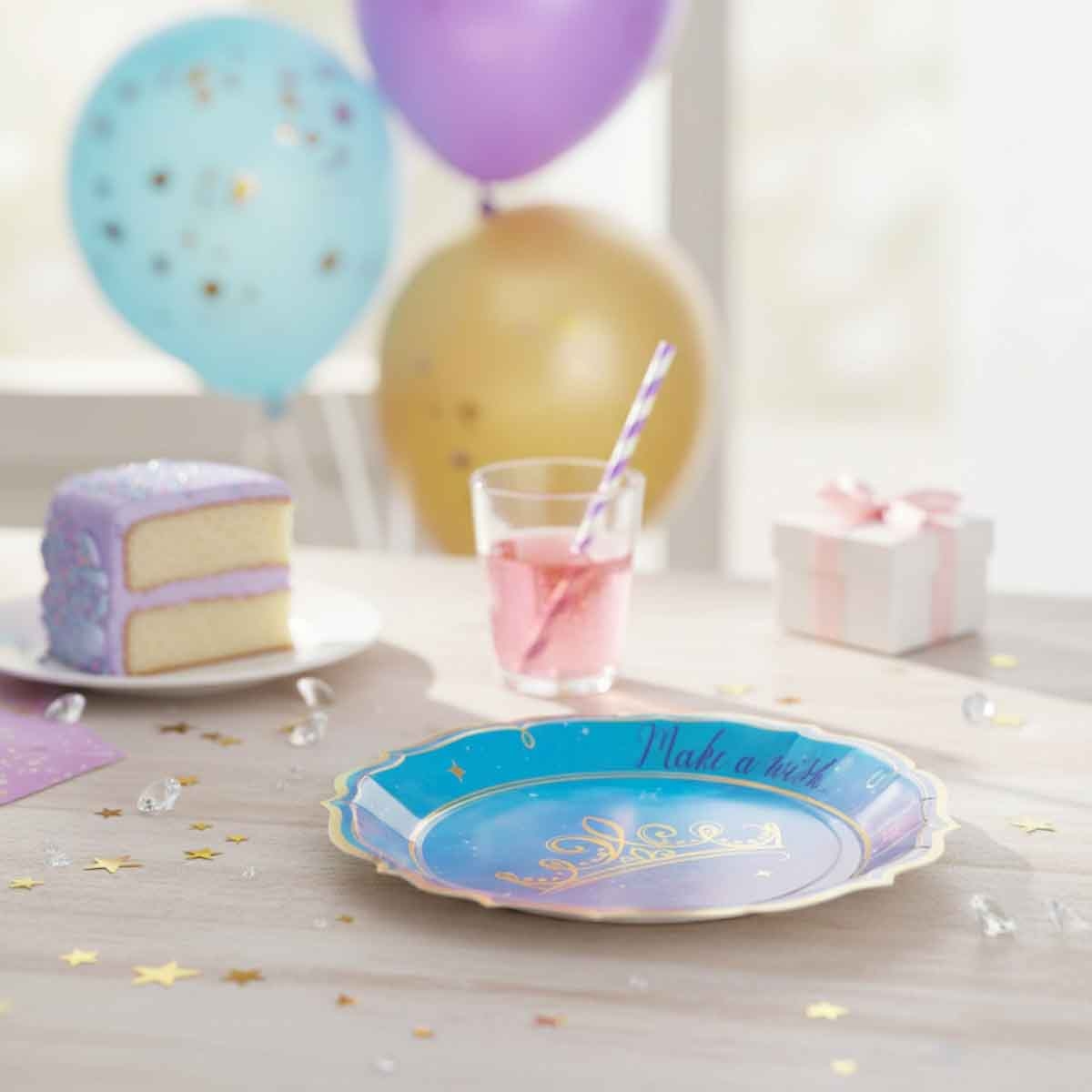 ديزني برنسيس مجموعة أطباق مربعة معدنية 7 انش