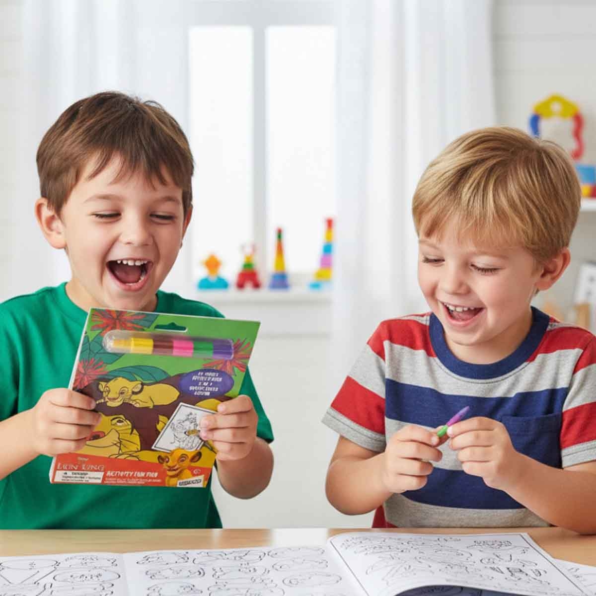 ديزني ذا لايون كينغ دفتر أنشطة ممتع مع أقلام تكديس للأطفال بعمر 3-4 سنوات
