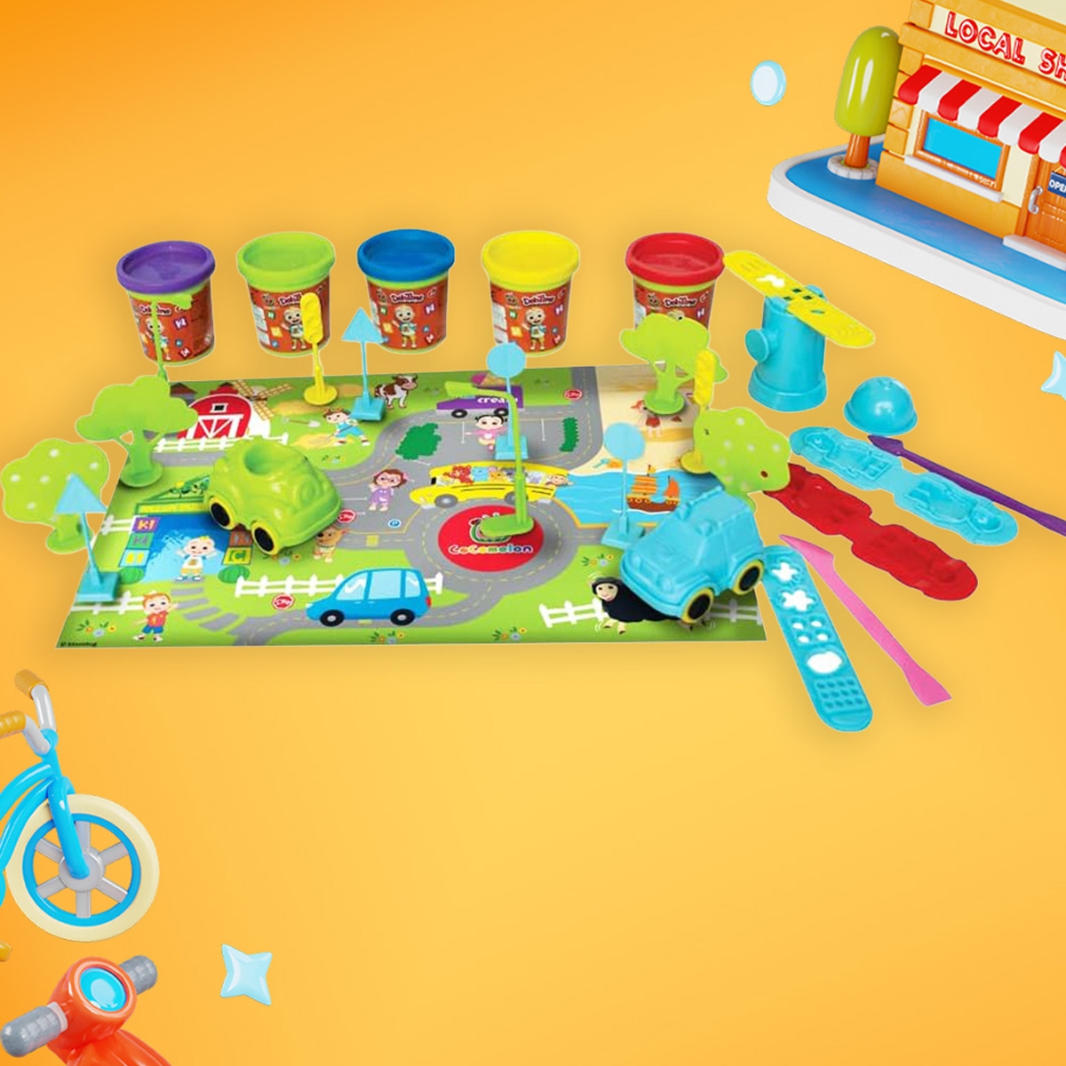 دو تايم مجموعة معجون كوكميلون JJ هابي سيتي، للجنسين، من عمر 3 إلى 4 سنوات