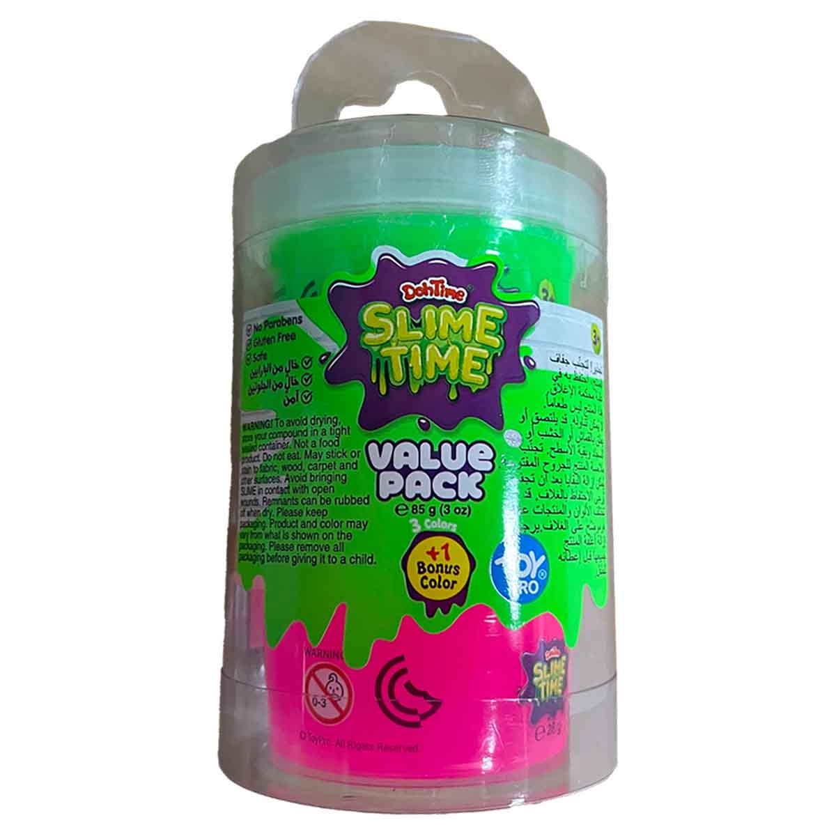 دوه تايم مجموعة سلايم قيمة بثلاثة ألوان وزن 3 أونصات، للجنسين، للأعمار من 3 إلى 4 سنوات