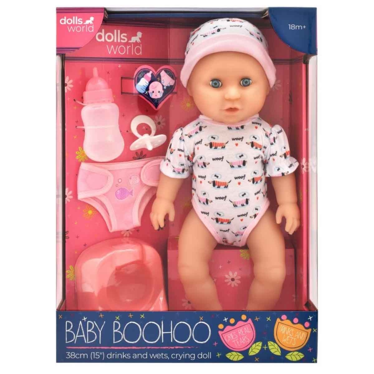 دولز وورلد دمية بيبي بوهُو فاخرة 15 إنش للرضع، 0-2 سنوات