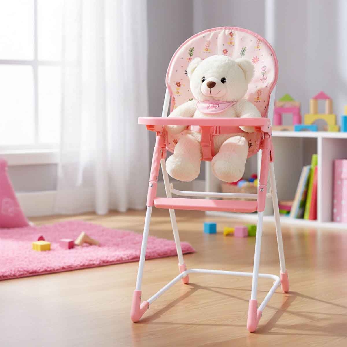 دولز ورلد كرسي طعام قابل للطي لدمى 22 إنش للبنات، 3-4 سنوات