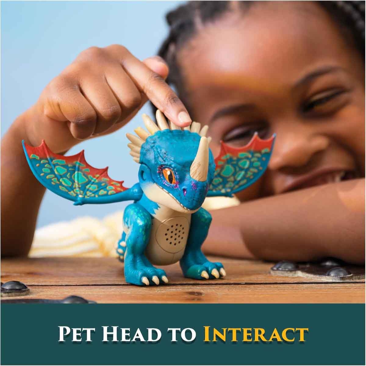 دريم وركس مجسم تنين ستورم أرو صغير تفاعلي مع صوت للأولاد من 5 إلى 7 سنوات