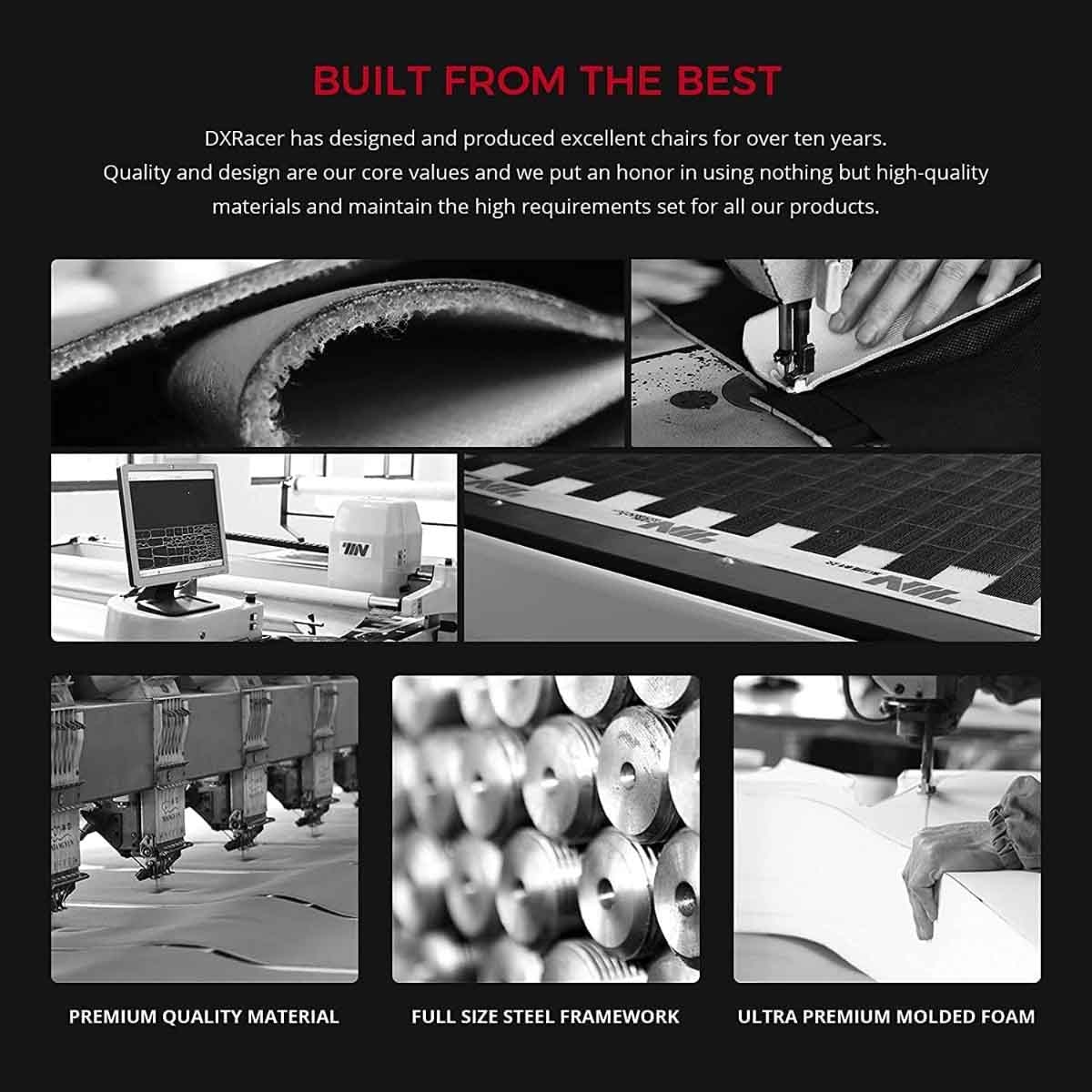 دي إكس ريسر برينس P132 سيريز أسود/أبيض كرسي ألعاب