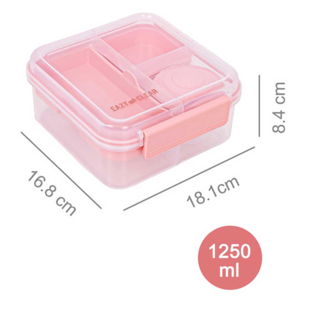 إيزي كيدز علبة غداء بنتو قابلة للتحويل بـ3/4/5 أقسام سعة 1250 مل مع وعاء صوص 150 مل