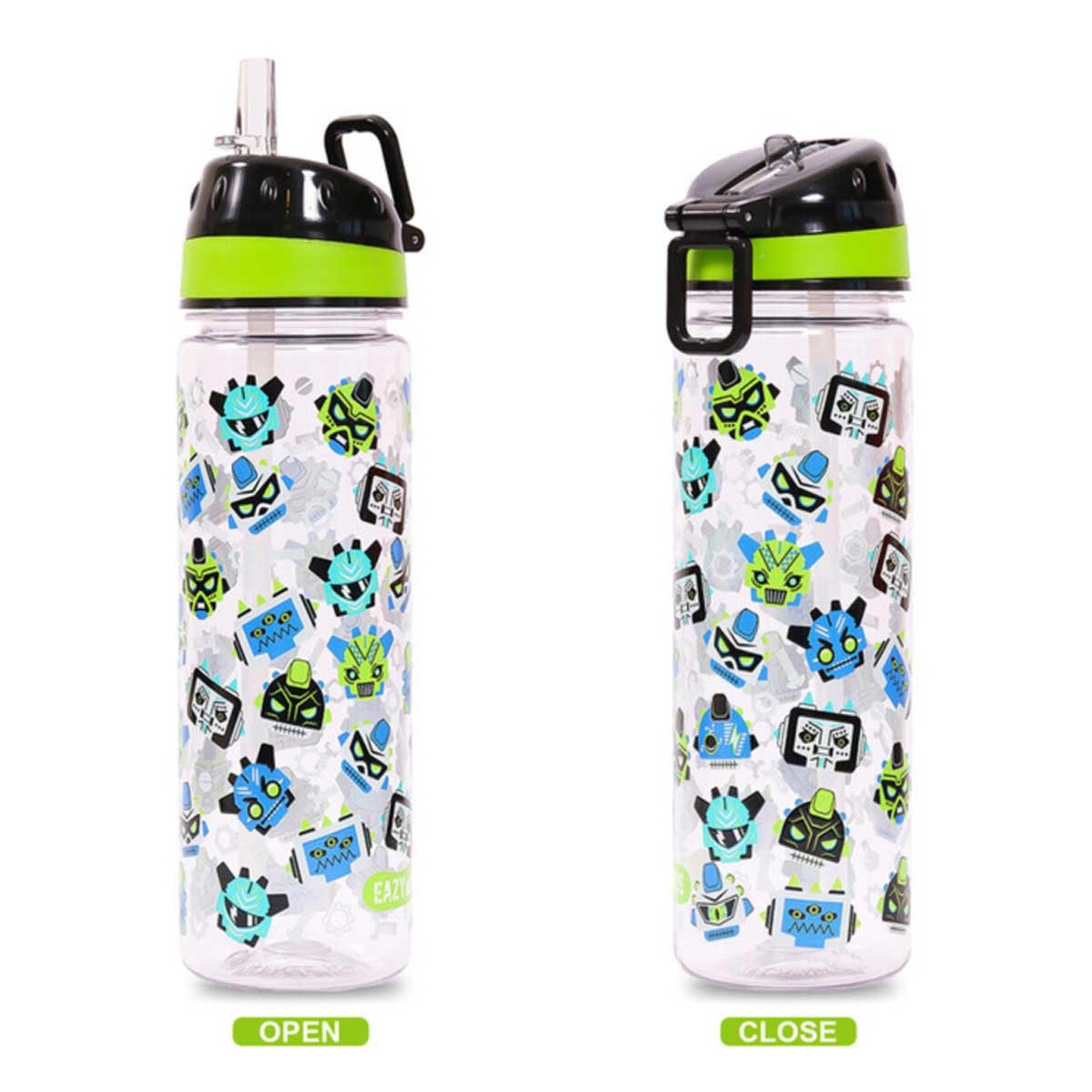 زجاجة مياه إيزي كيدز 650 مل سوداء من مادة تريتان، مناسبة لجيل زد، مزودة بمقبض حمل