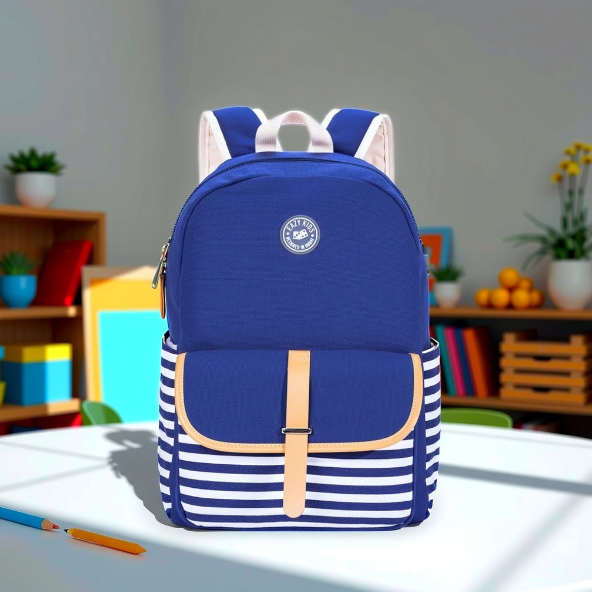 إيزي كيدز حقيبة مدرسية كلاسيكية باللون الأزرق للجنسين من عمر 3 إلى 4 سنوات