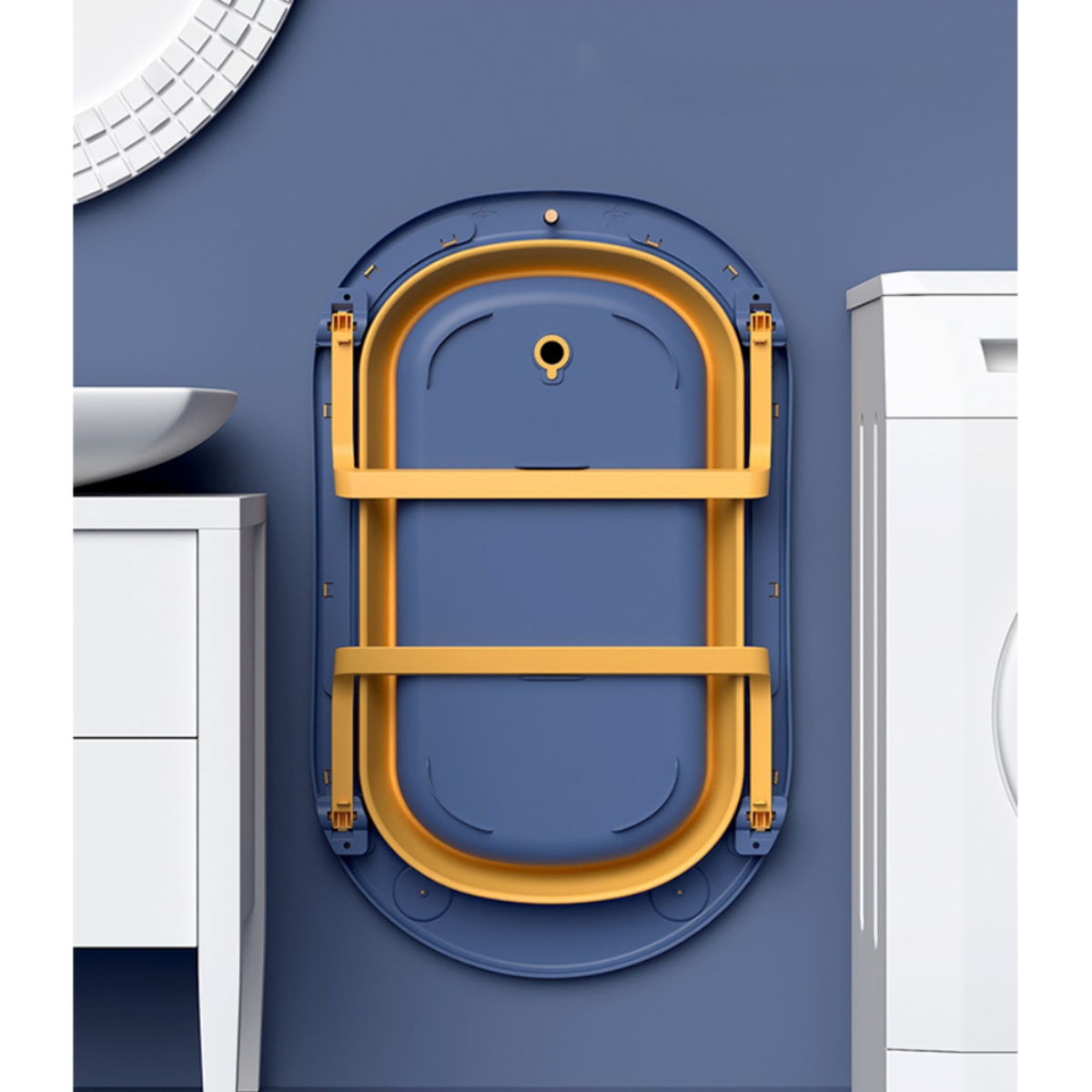 إيزي كيدز حوض استحمام قابل للطي باللون الأزرق للأطفال من عمر 0 إلى 2 سنة