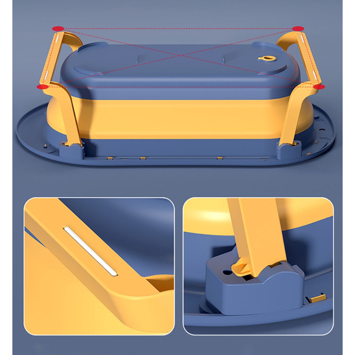إيزي كيدز حوض استحمام قابل للطي باللون الأزرق للأطفال من عمر 0 إلى 2 سنة