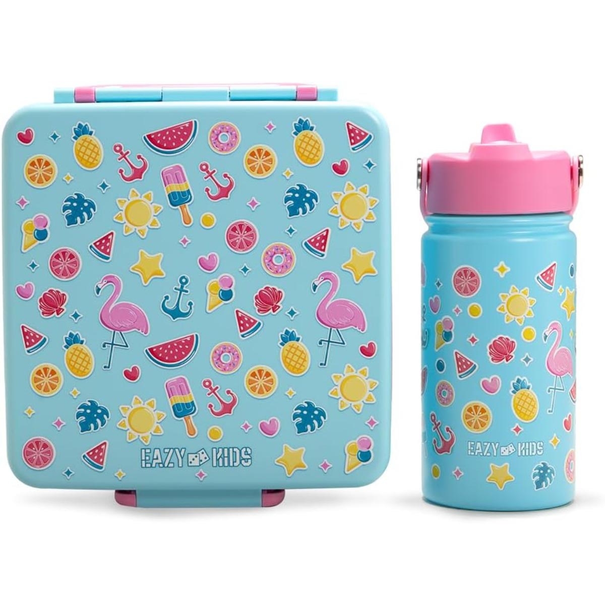 إيزي كيدز علبة غداء بنتو جامبو إيركرافت - مع قارورة ماء ستيل 360 مل وشنطة غداء معزولة ومجموعة ملعقة وشوكة