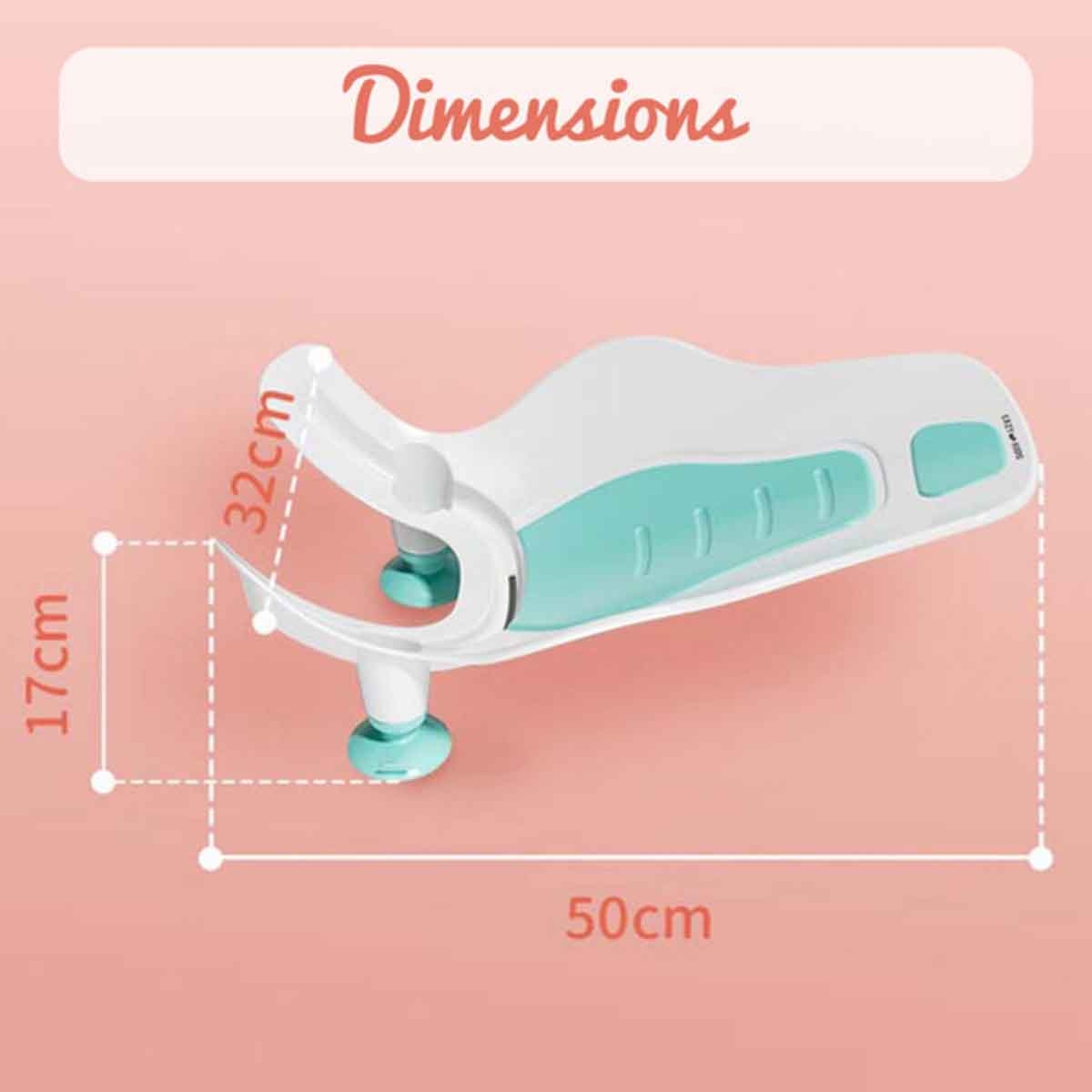 إيزي كيدز مجموعة حوض دعم استحمام 2 في 1 أخضر مع محطة تنظيف للأطفال، 0-2 سنة