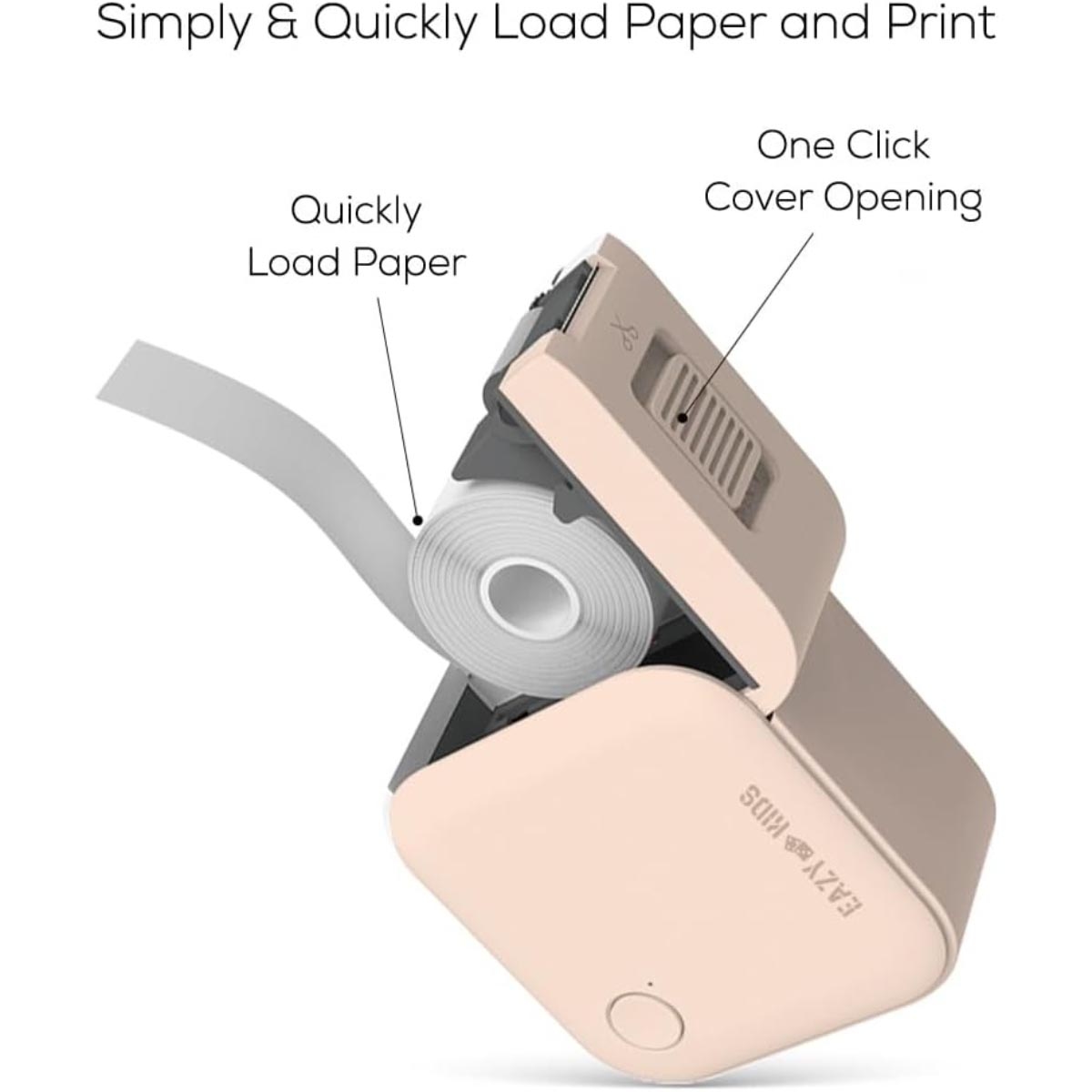 إيزي كيدز طابعة ملصقات صغيرة لفة 180 ملصق وتحكم عبر تطبيق ذكي