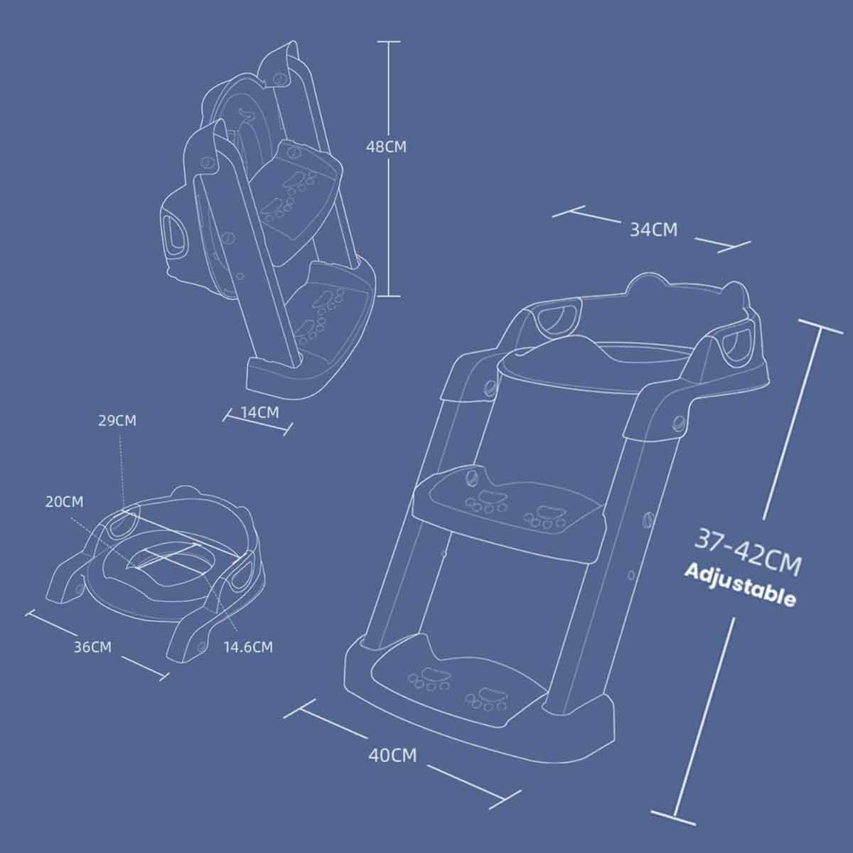 إيزي كيدز نونية تدريب قابلة للطي مع سلم باللون الوردي