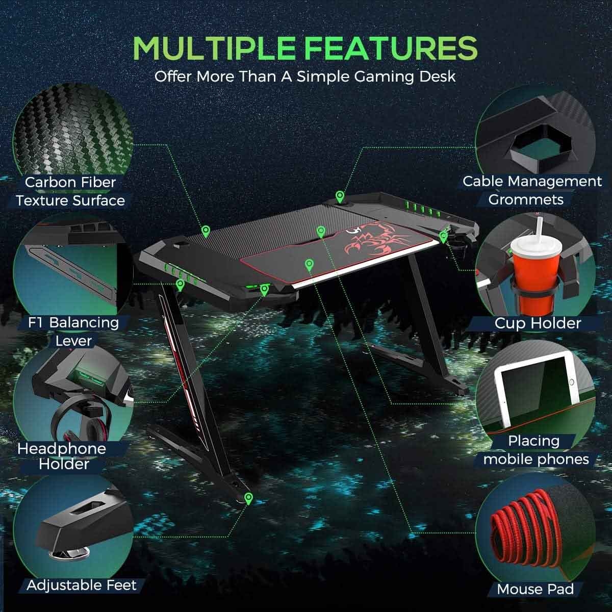 يوريكا Z2 جنرال سيريز 51 بوصة مكتب ألعاب RGB