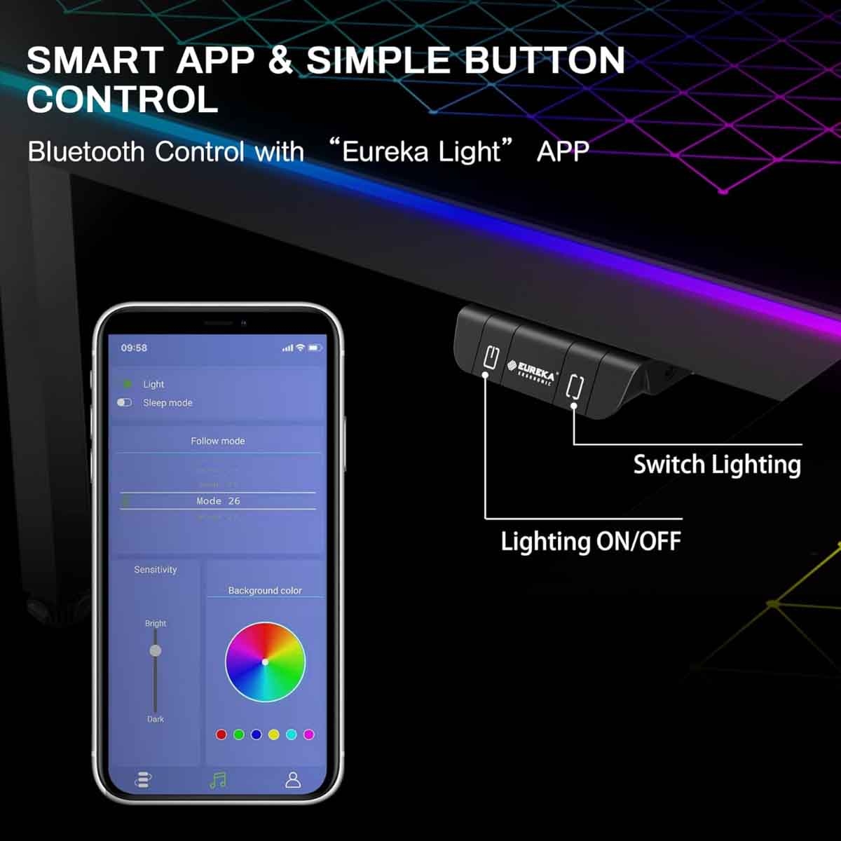 يوريكا مكتب ألعاب RGB شكل حرف L