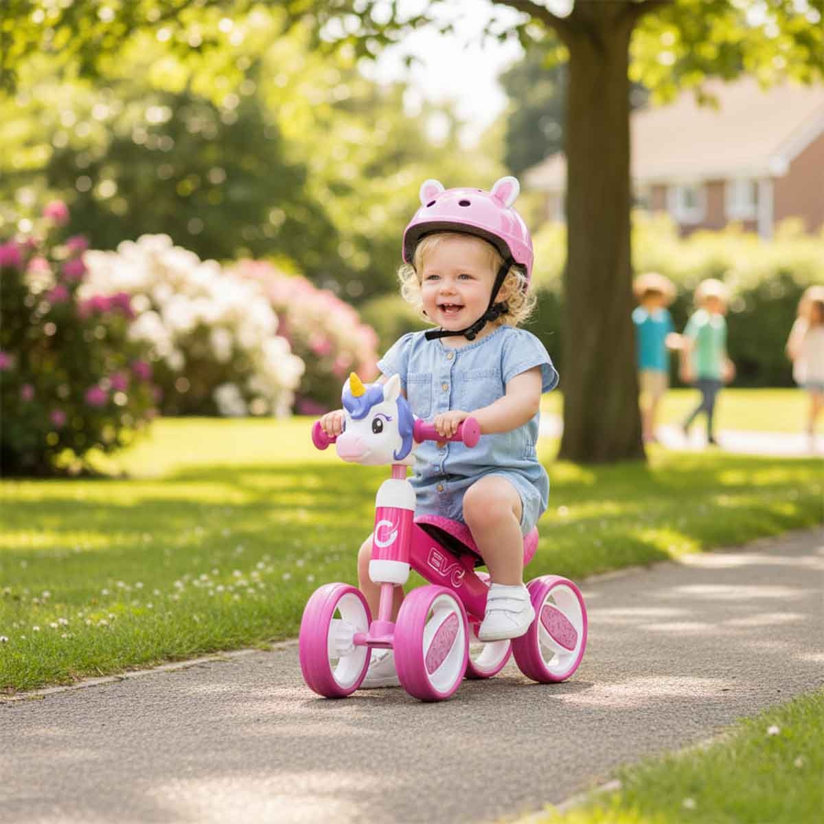 إيفو دراجة ركوب رأس أحادي القرن متحرك للبنات، 3-4 سنوات