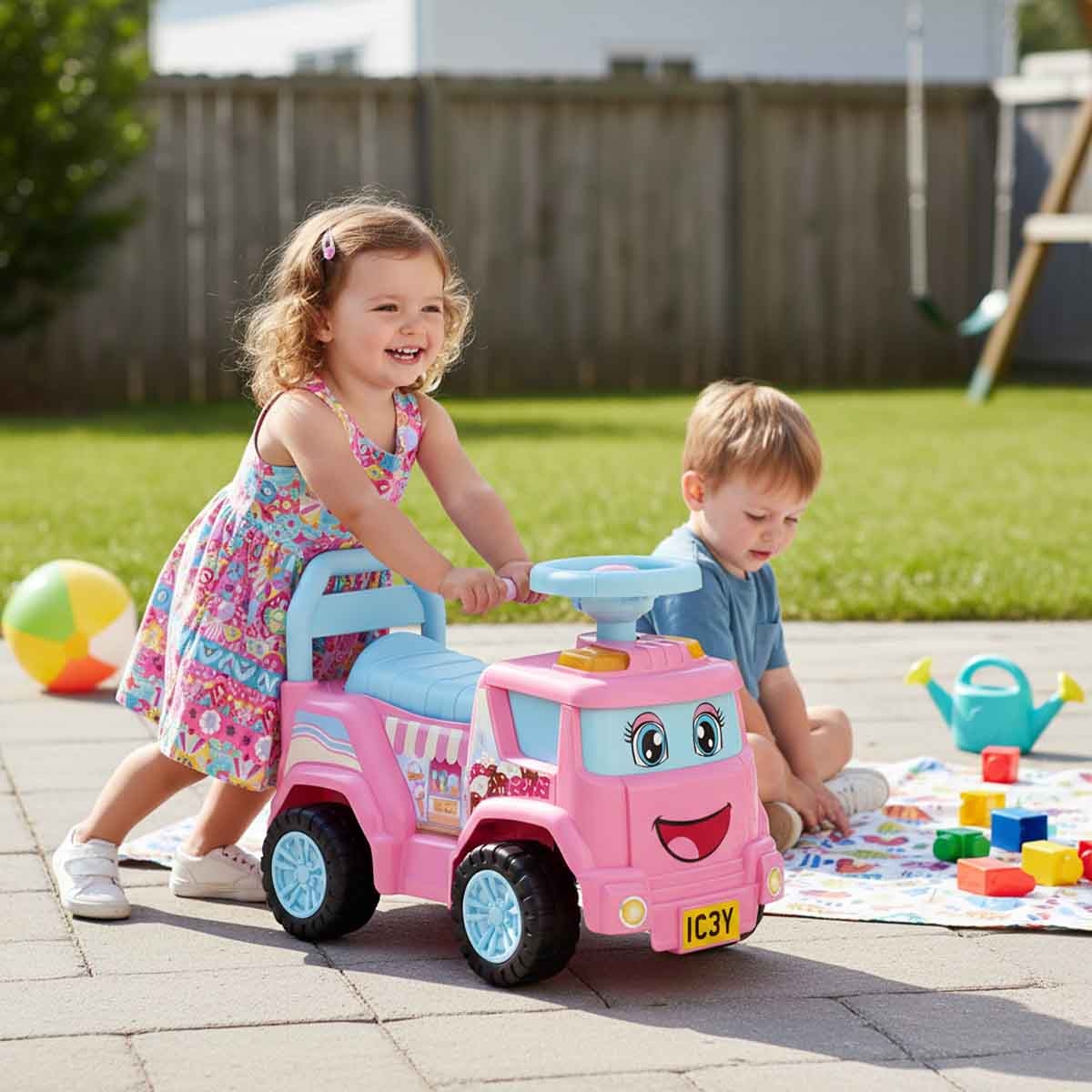 إيفو شاحنة آيس كريم دراجة ركوب للبنات، 3-4 سنوات